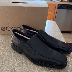Ecco New Jersey Slip On Loafers Shoes Fluidform Black Leather US 12-12.5 / 46 EU